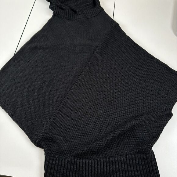 Jigsaw Turtleneck Cowl Thick Sleeveless Sweater Black Wool Blend Womens Sz OS - Picture 3 of 10